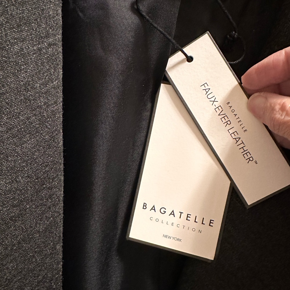 Bagatelle Collection Mixed Media Moto Jacket Black Gray Size 1X NWT - Picture 4 of 6